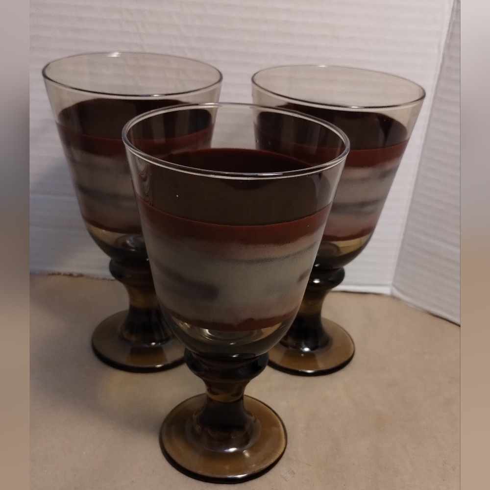 Set Of 3 Vintage Libbey Sango Nova Water Glass Goblets